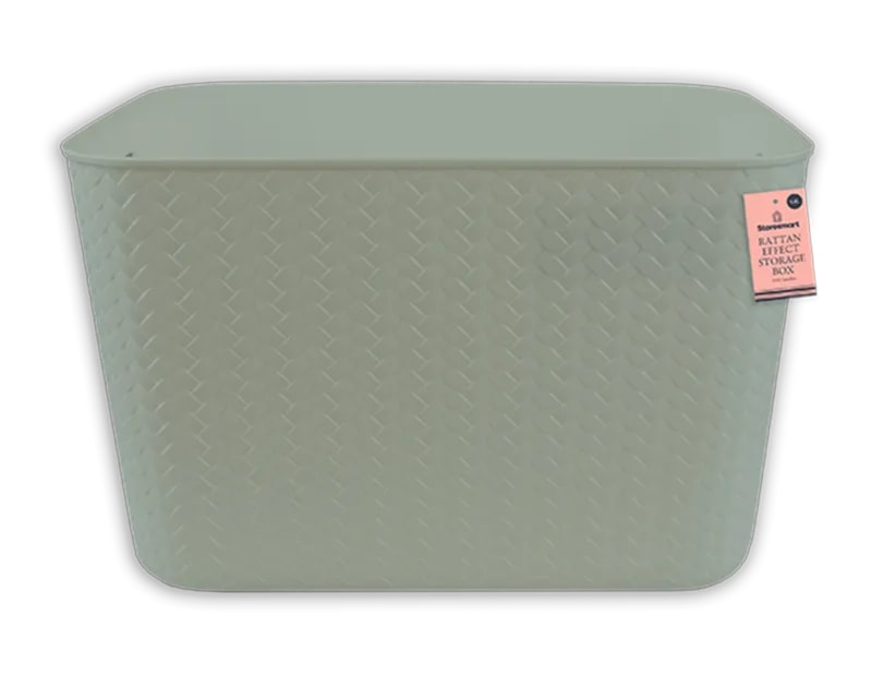 Wholesale Rattan Effect Storage Box with Handles 5.8L