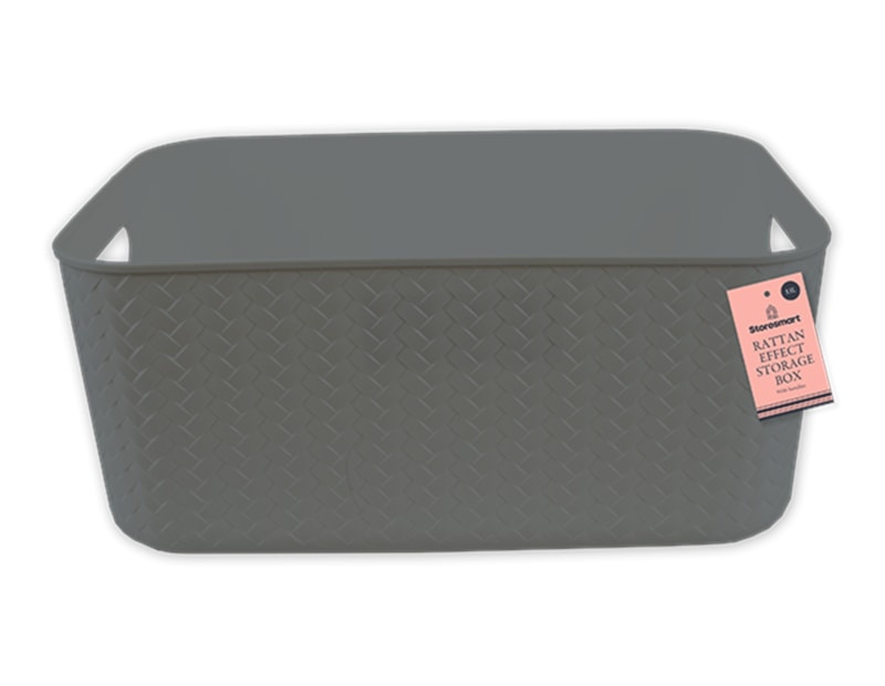 Wholesale Rattan Effect Storage Box with Handles 13L Wholesale Rattan Effect Storage Box with Handles 13L