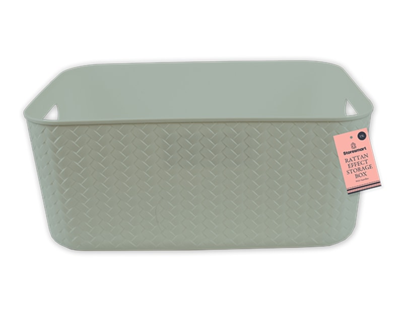 Wholesale Rattan Effect Storage Box with Handles 13L Wholesale Rattan Effect Storage Box with Handles 13L
