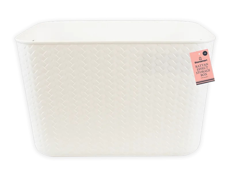 Wholesale Rattan Effect Storage Box with Handles 20L