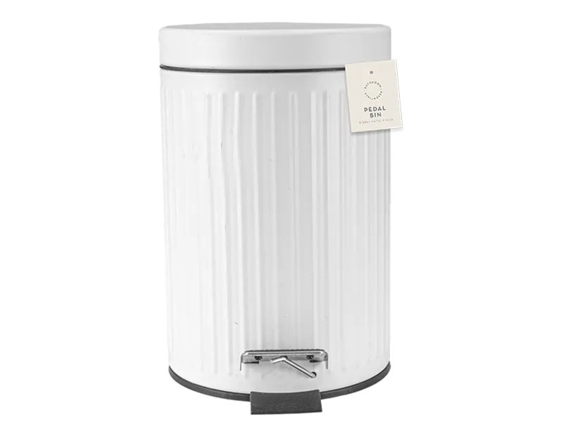 Wholesale 3L Ribbed Metal Pedal Bin