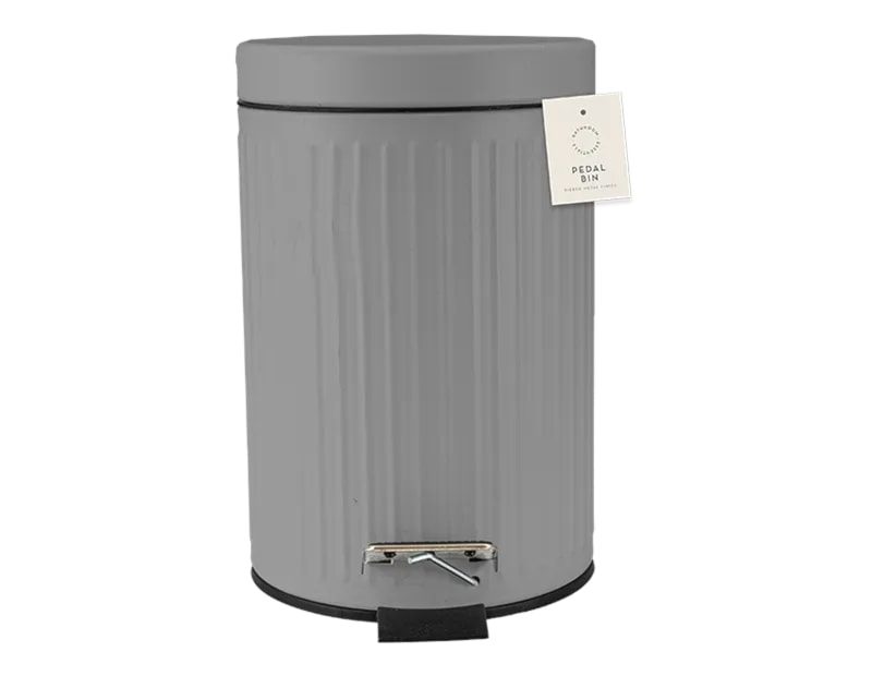 Wholesale 3L Ribbed Metal Pedal Bin Wholesale 3L Ribbed Metal Pedal Bin