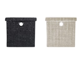Wholesale Foldable Tweed Storage Box With Lid 30x30x30cm