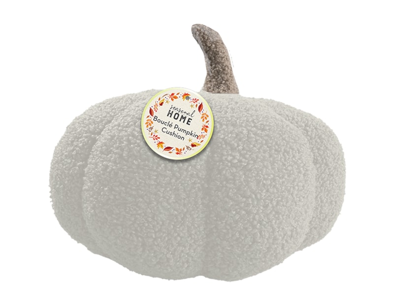 Bulk Buy Autumnal Boucle Pumpkin Cushion 28cm