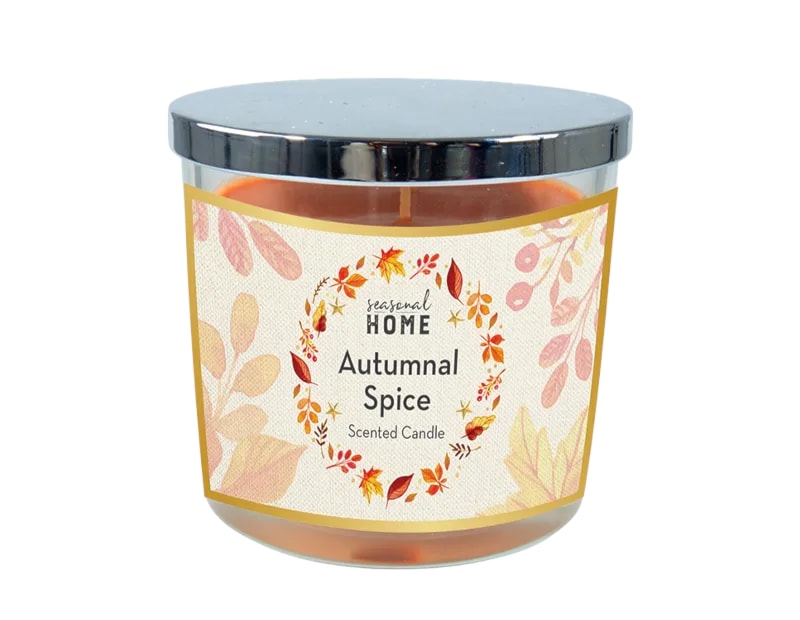Wholesale Autumnal Spiced Candle with Mirrored Lid Wholesale Autumnal Spiced Candle with Mirrored Lid