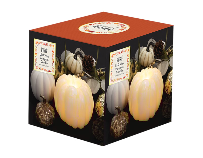 Wholesale Autumnal LED Wax Pumpkin Candle