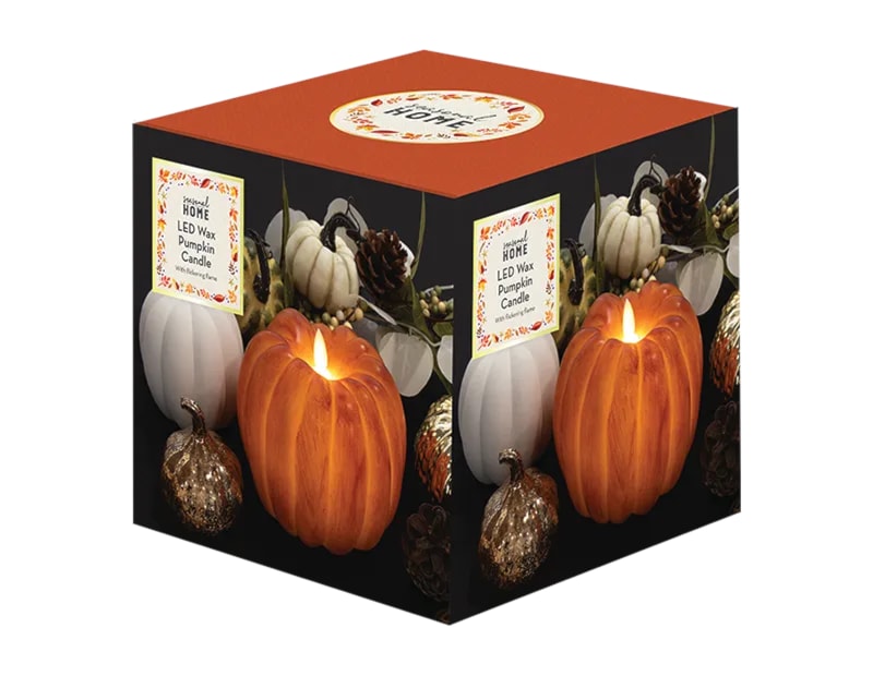Wholesale Autumnal LED Wax Pumpkin Candle