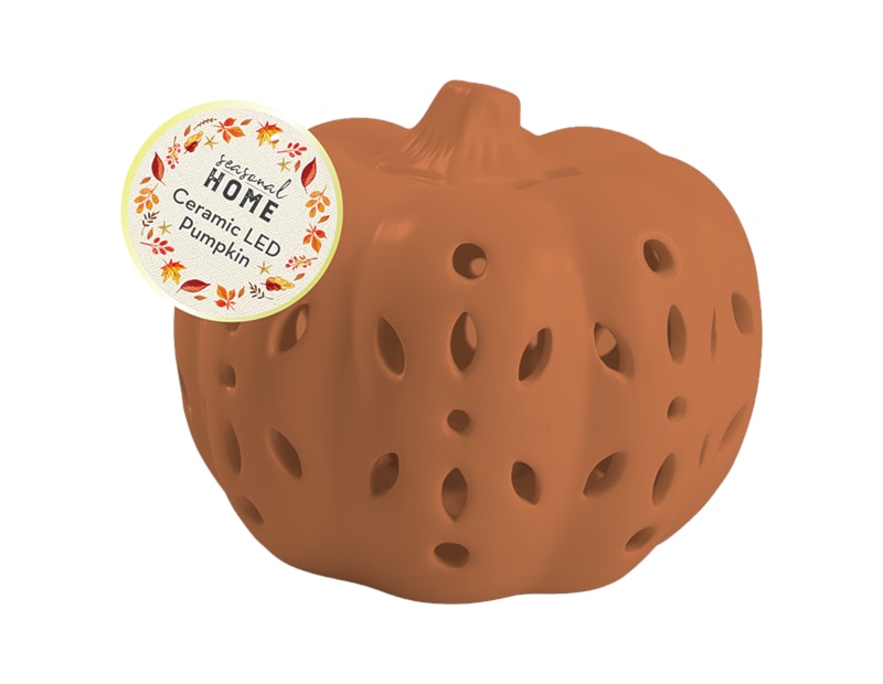 Wholesale Autumnal Medium Ceramic LED Pumpkin CDU