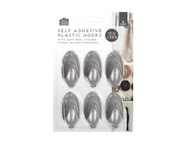 Plastic Self-Adhesive Hooks 6pk Plastic Self-Adhesive Hooks 6pk