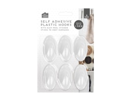Plastic Self-Adhesive Hooks 6pk Plastic Self-Adhesive Hooks 6pk