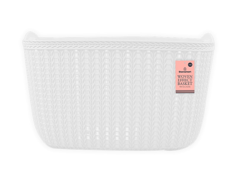 Wholesale Plastic Woven Effect Basket Large - 13.6L Wholesale Plastic Woven Effect Basket Large - 13.6L
