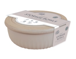 Wholesale Natural Ribbed Bowls with Airtight Lids 3pk Wholesale Natural Ribbed Bowls with Airtight Lids 3pk