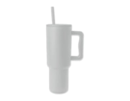 Wholesale Neutrals Double Walled Tumbler with Handle and Straw 1100ml