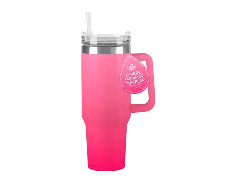 Wholesale Ombre Double Walled Shimmer Tumbler with Handle 1100ml