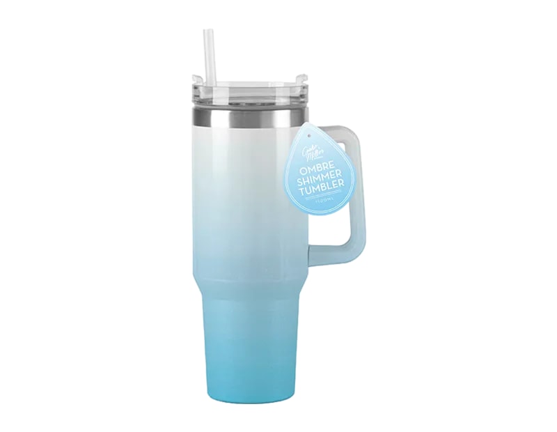 Wholesale Ombre Double Walled Shimmer Tumbler with Handle 1100ml