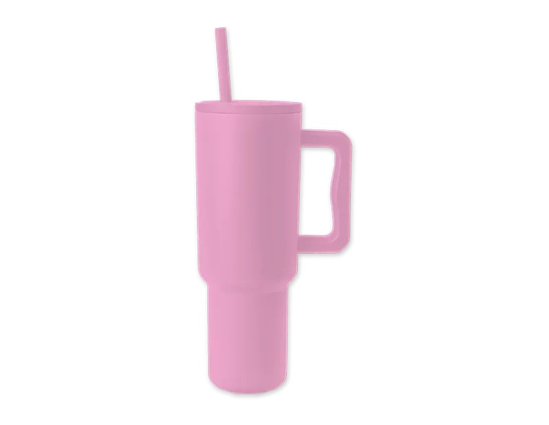 Wholesale Brights Double Walled Tumbler with Handle and Straw 1100ml