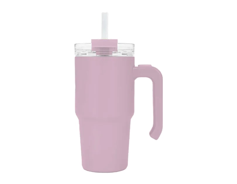 Wholesale Double Walled Cup With Handle And Straw 20oz