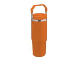 Wholesale Bright Double Walled Drinking Tumbler With Handle And Flip Straw