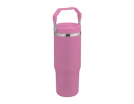 Wholesale Bright Double Walled Drinking Tumbler With Handle And Flip Straw