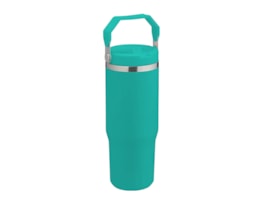 Wholesale Bright Double Walled Drinking Tumbler With Handle And Flip Straw
