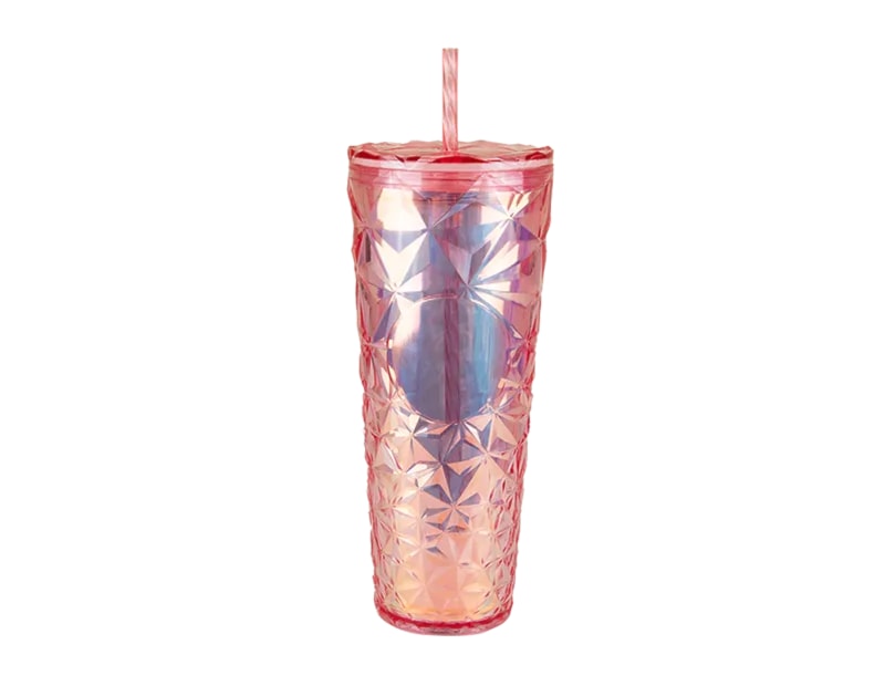 Wholesale Crystal Effect Cup With Straw 710ml