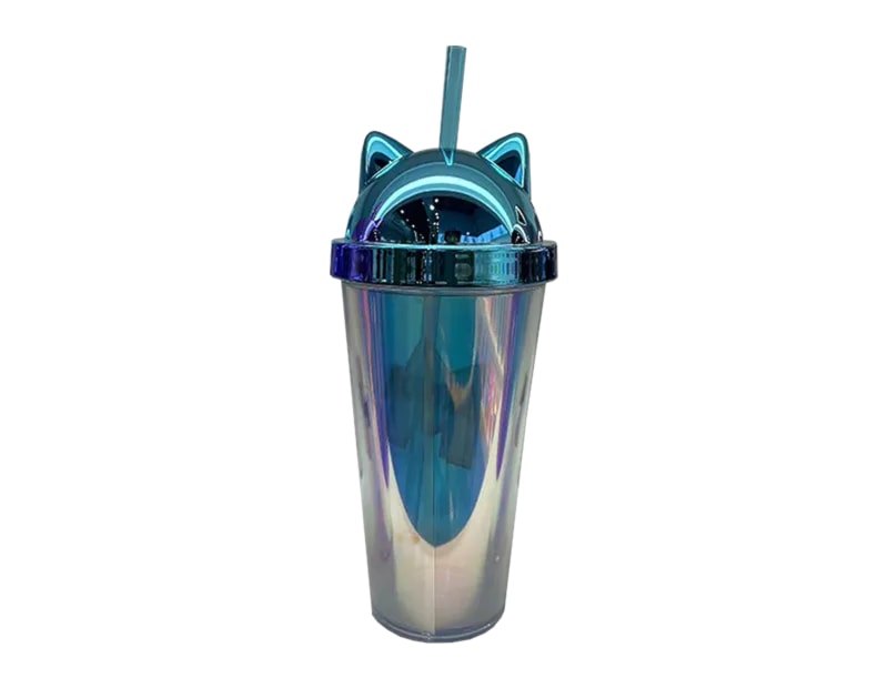 Wholesale Cat Ear Lidded Cup With Straw 450ml Wholesale Cat Ear Lidded Cup With Straw 450ml