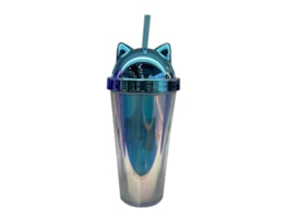 Wholesale Cat Ear Lidded Cup With Straw 450ml
