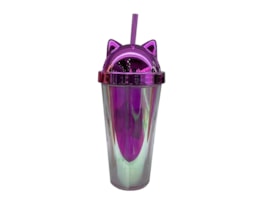 Wholesale Cat Ear Lidded Cup With Straw 450ml Wholesale Cat Ear Lidded Cup With Straw 450ml