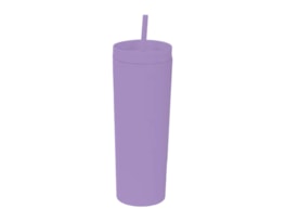 Wholesale Block Colour Rubber Cup With Straw 450ml