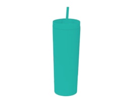 Wholesale Block Colour Rubber Cup With Straw 450ml
