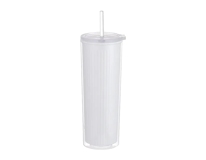 Wholesale Inner Ribbed Cup With Straw 700ml