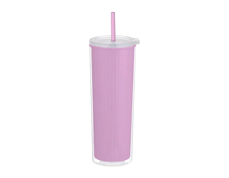 Wholesale Inner Ribbed Cup With Straw 700ml