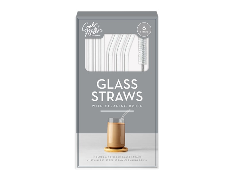 Wholesale Glass Straw Set With Brush 6pk Wholesale Glass Straw Set With Brush 6pk