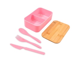 Wholesale Lunch Box with Bamboo Lid & Cutlery Set
