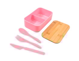 Wholesale Lunch Box with Bamboo Lid & Cutlery Set