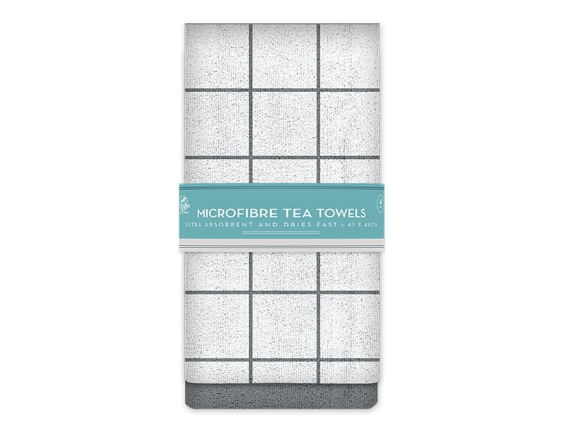 Wholesale Microfibre Tea Towels 4pk