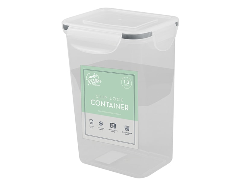 Wholesale Rectangle Clip Lock Container 1300ml Wholesale Rectangle Clip Lock Container 1300ml in Grey