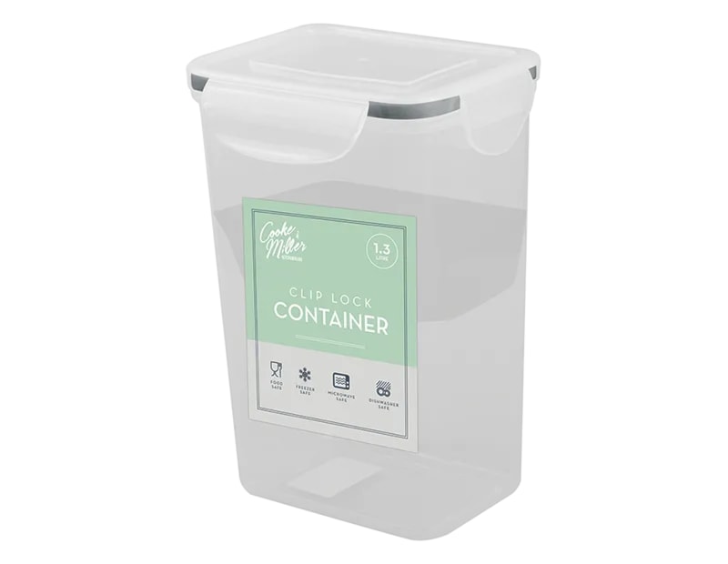 Wholesale Rectangle Clip Lock Container 1300ml