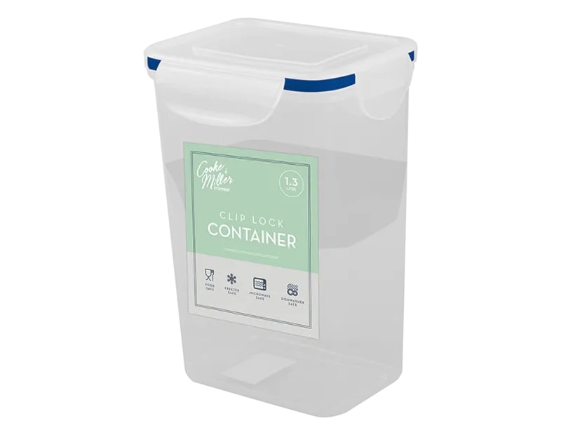 Wholesale Rectangle Clip Lock Container 1300ml