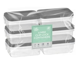 Wholesale Rectangle Clip Lock Container 200ml 6pk