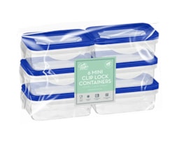 Wholesale Rectangle Clip Lock Container 200ml 6pk