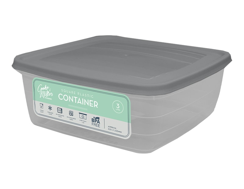 Wholesale Plastic Container 3L in Grey