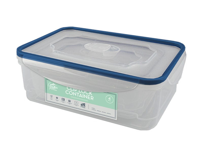 Wholesale Clip Lock Food Containers 4pk