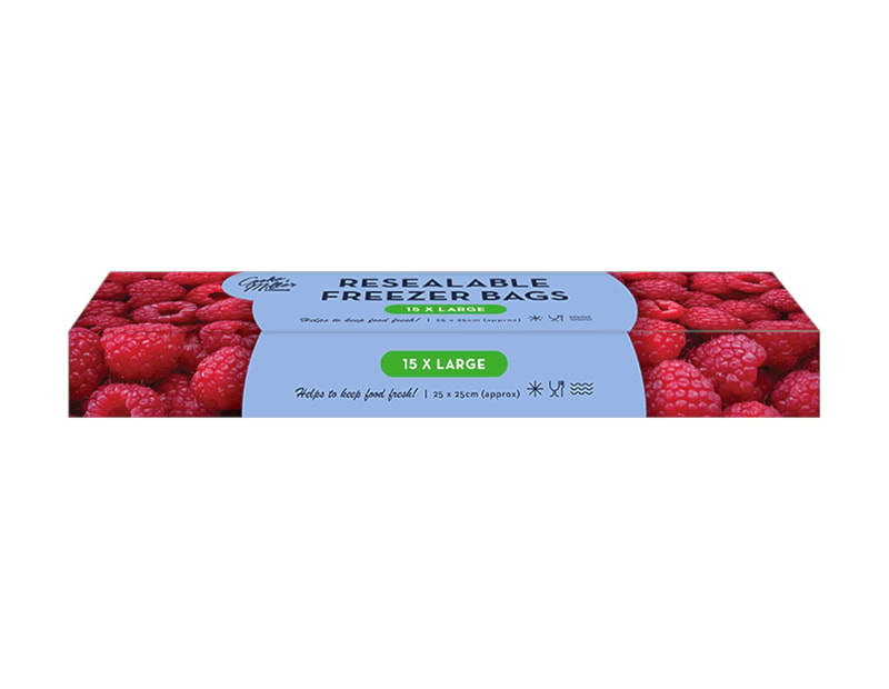 Whoelsale Resealable Freezer Bags 15pk CDU Whoelsale Resealable Freezer Bags 15pk CDU