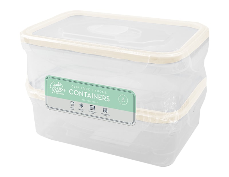 Wholesale Clip Lock Containers 450ml 2pk Wholesale Clip Lock Containers 450ml 2pk
