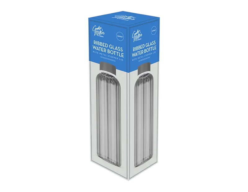 Wholesale Ribbed Glass Water Bottle 500ml Wholesale Ribbed Glass Water Bottle 500ml