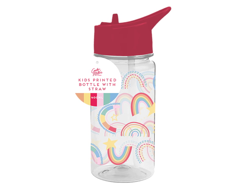 Wholesale Girls Printed Bottle With Straw 400ml Wholesale Girls Printed Bottle With Straw 400ml