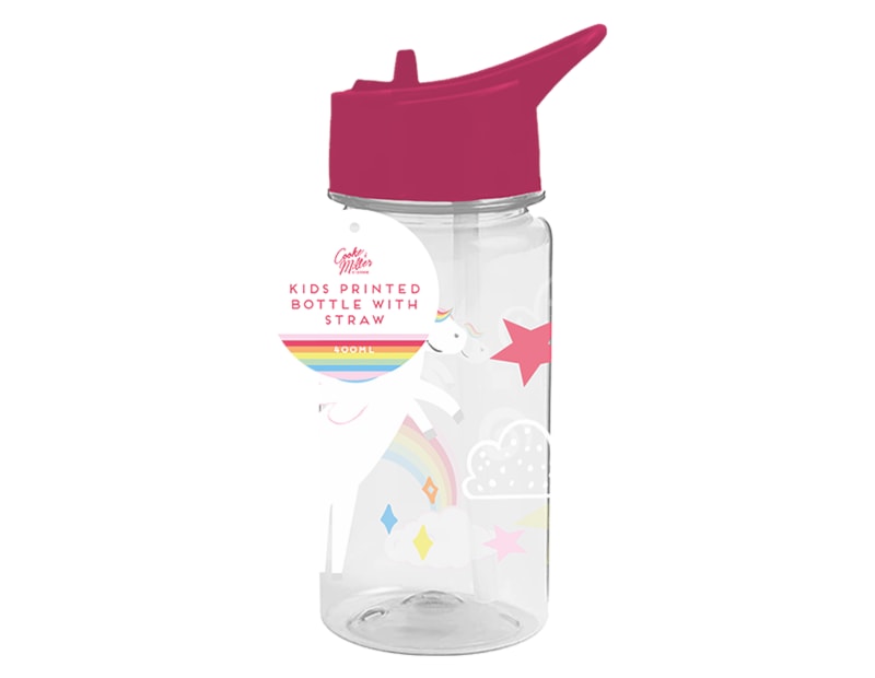 Wholesale Girls Printed Bottle With Straw 400ml Wholesale Girls Printed Bottle With Straw 400ml