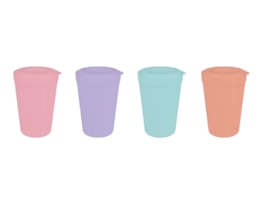 Wholesale Girls Tumblers with Straws and Lids 4pk Wholesale Girls Tumblers with Straws and Lids 4pk