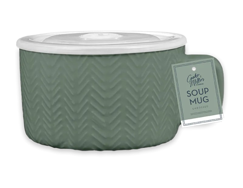 Wholesale Natural Embossed Soup Mug Wholesale Natural Embossed Soup Mug